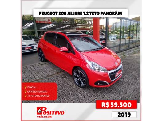 PEUGEOT - 208 - 2018/2019 - Vermelha - R$ 59.500,00